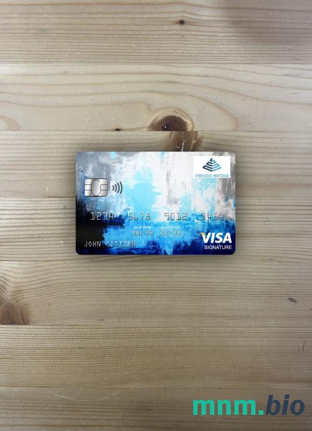 USA Springside Mortgage bank visa signature card wygląd fotograficzny skan PSD + zdjęcie